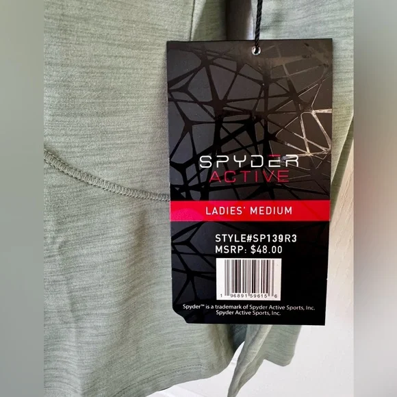 Spyder Active Women’s Athletic Running Top Green Size M - Picture 2 of 6